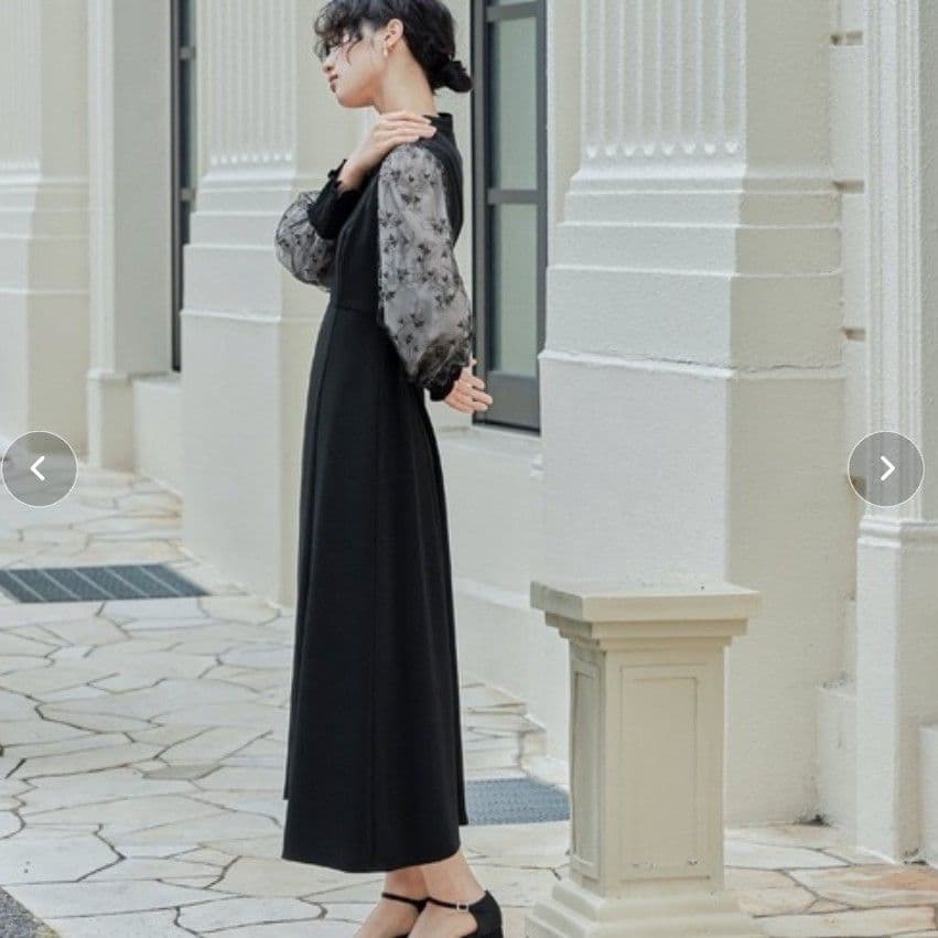 ANDRESD スリーブエンブロイダリードレス ワンピース 結婚式 お呼ばれ