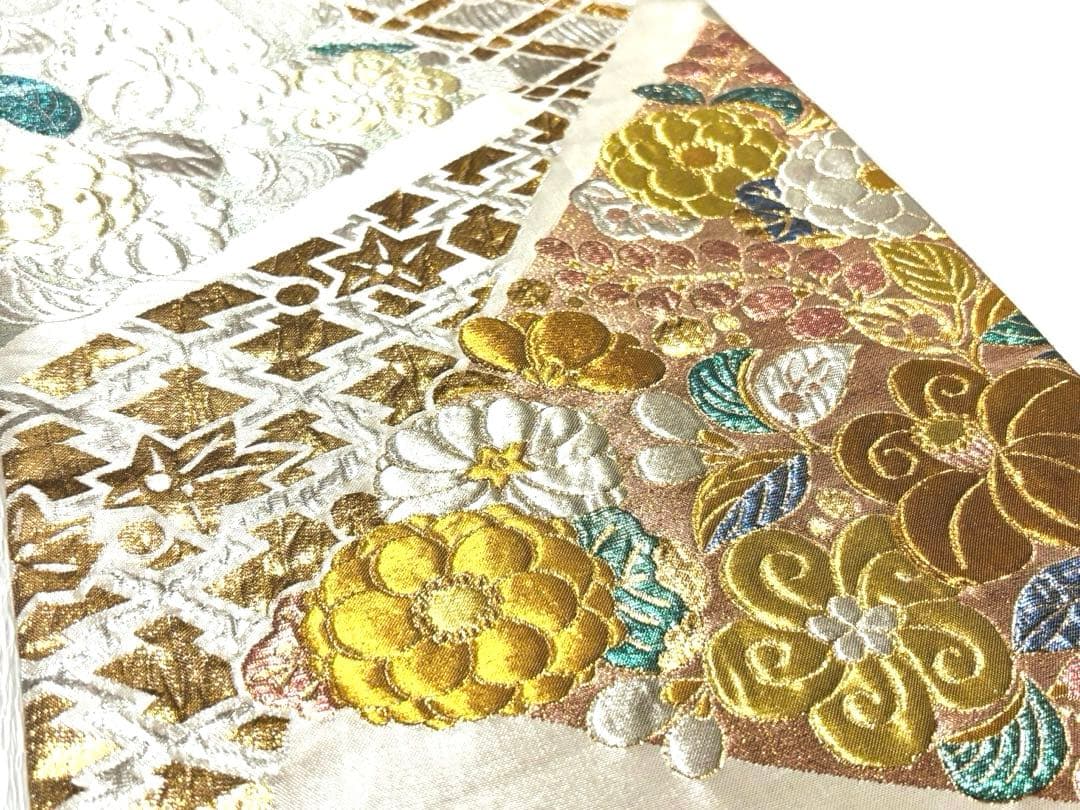 専用♡ 豪華♡金銀 辻が花 膨れ織　振袖用　正絹　袋帯