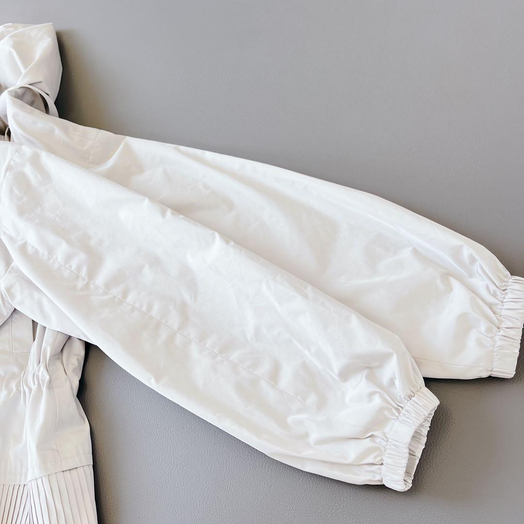 現行✨ANAYI 撥水タフタペプラムプリーツブルゾン　フード　36