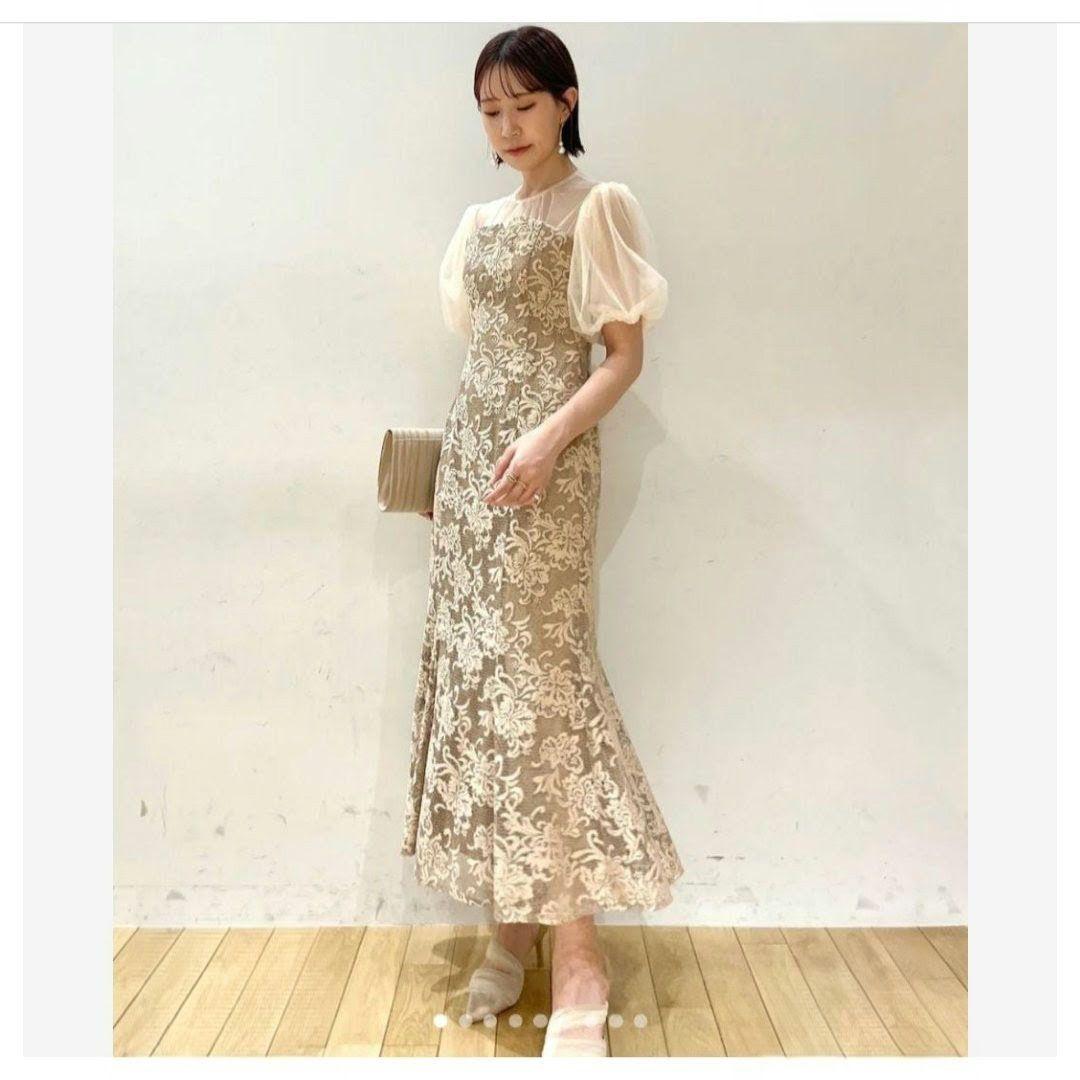 美品 ラグナムーン レース フラワー ジャガード マーメイド M 定2.75