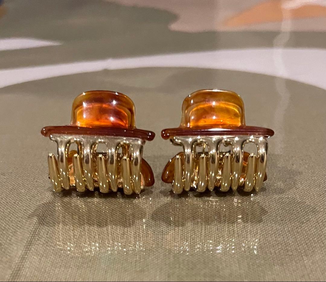 ACCA アッカ　バービークリップ　ミニ クリップ　2個セット　ブラウン