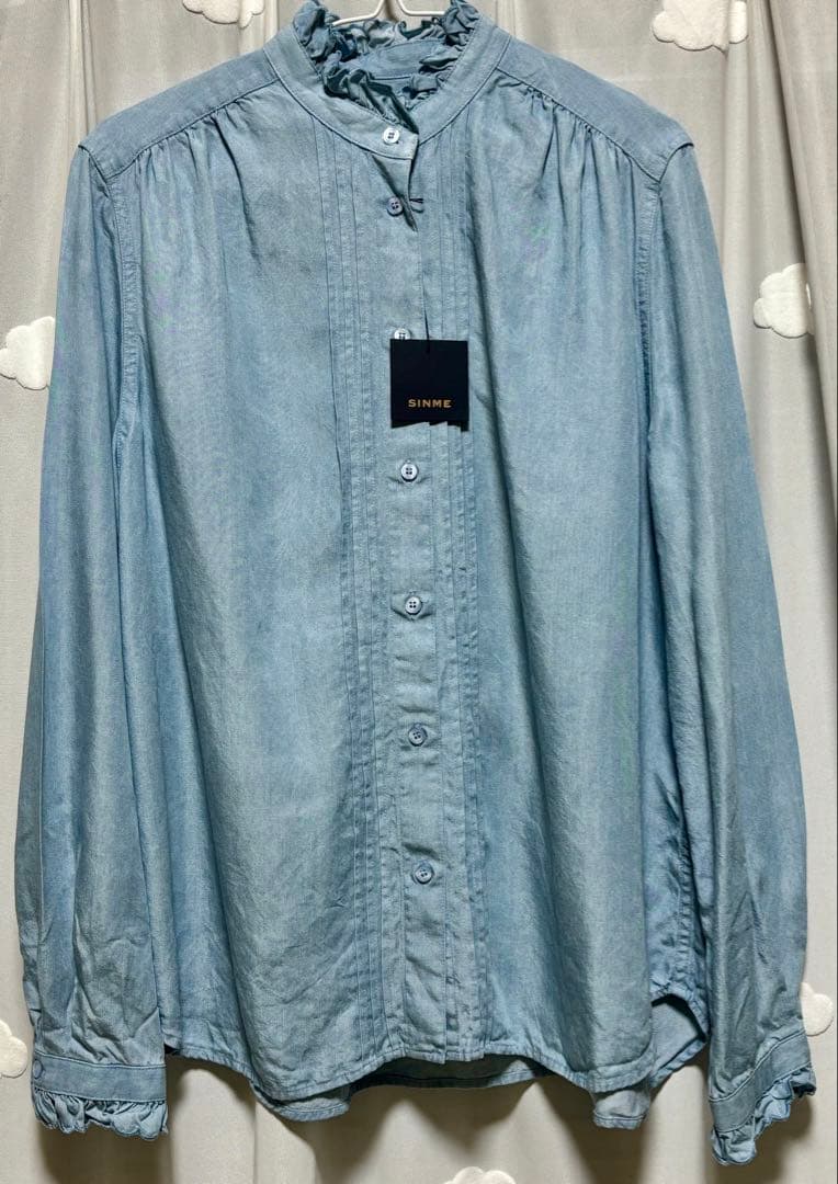 【SINME】スカラエンブロイダリー／デニム シャツ／タグ付