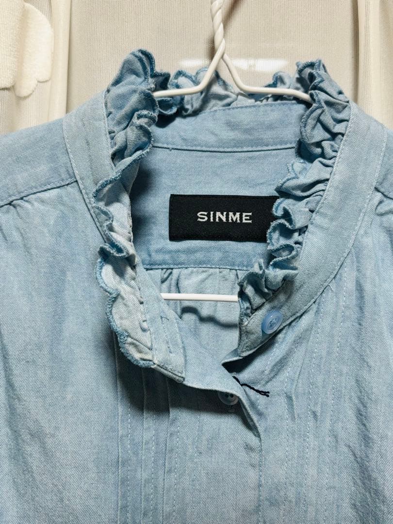 【SINME】スカラエンブロイダリー／デニム シャツ／タグ付
