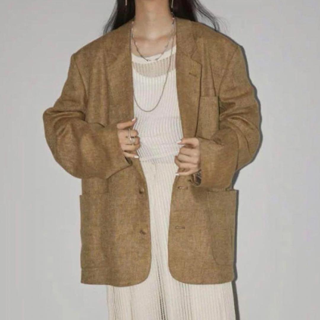 todayful Boyfriend Linen Jacket 36 ベージュ
