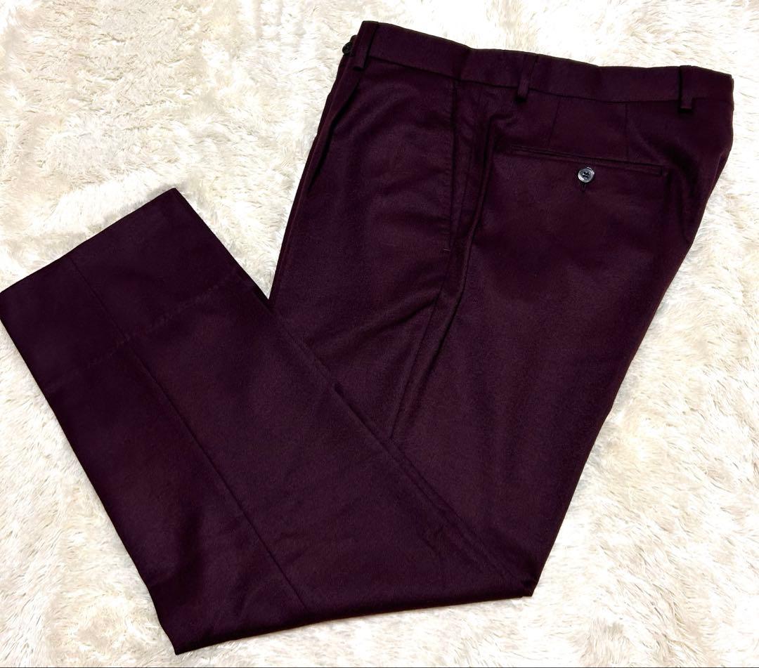 未使用　ルイジビアンキマントヴァ✖︎カノニコ　46 ウールフランネル　トラウザーズ