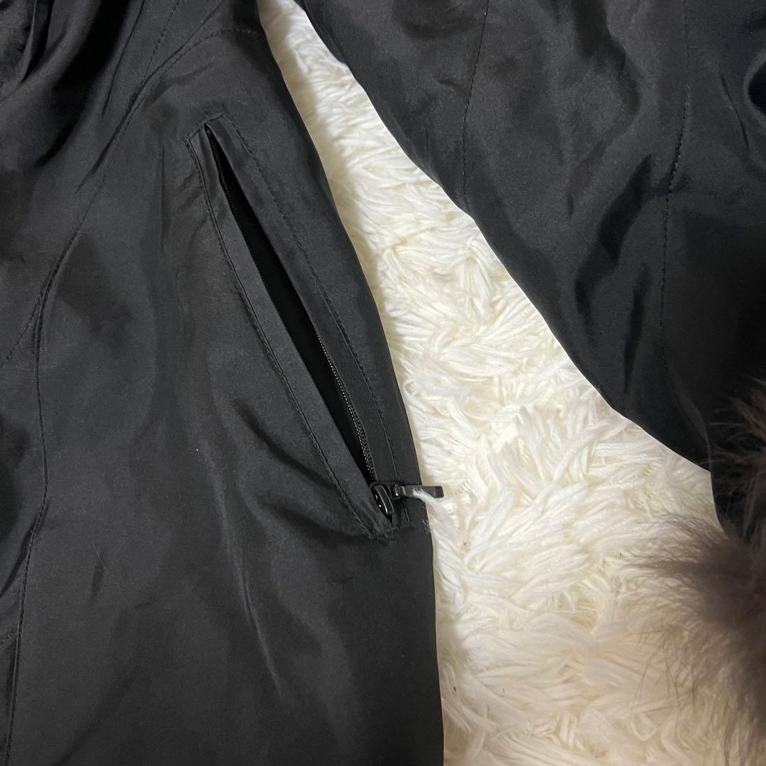 希少♡高級 シルク100 リバーシブル ブルーフォックス 毛皮コート ベルト 黒