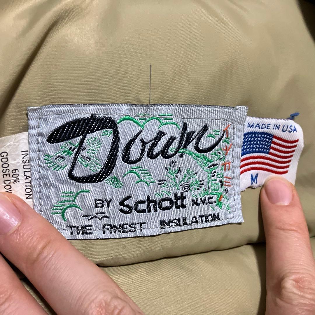 80s90s Schott ダウンジャケット 短丈 ブラウン M ヌプシ