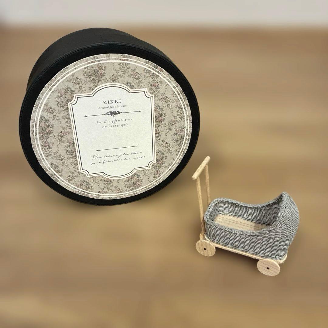 KIKKI ミニチュア　テディベア ぬいぐるみ　ハンドメイド　ドールバギー