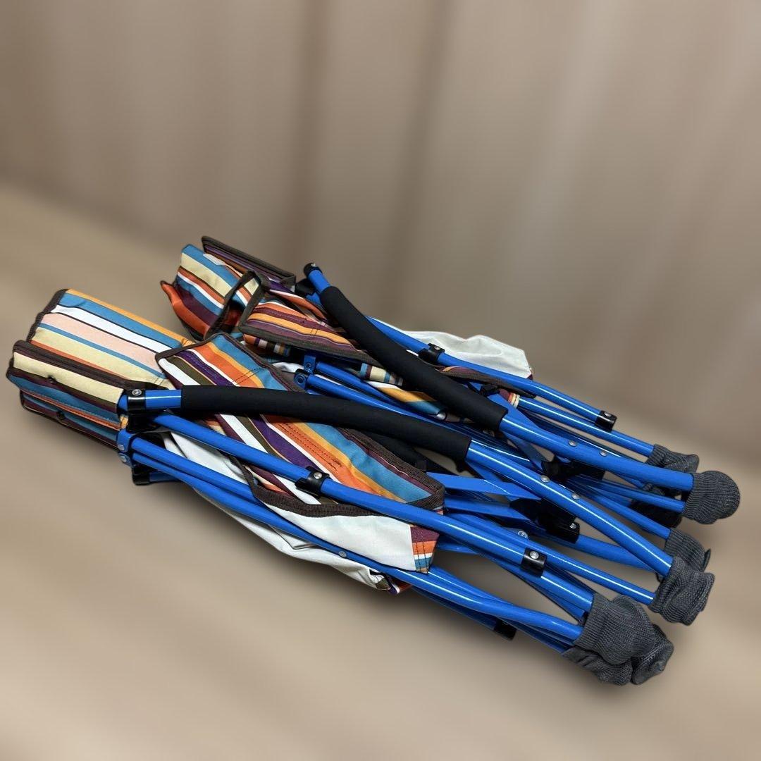 ロゴス　LOGOS. ストライプあぐらチェア イス