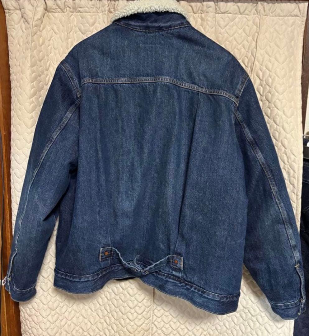 人気Levi's 裏ボア ダークブルーデニムジャケット 1st シンチバック