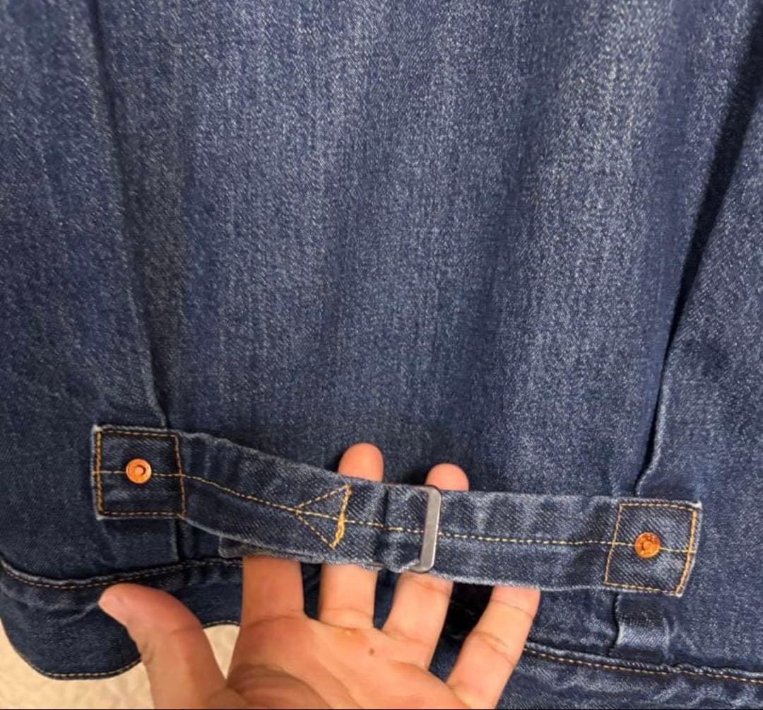 人気Levi's 裏ボア ダークブルーデニムジャケット 1st シンチバック