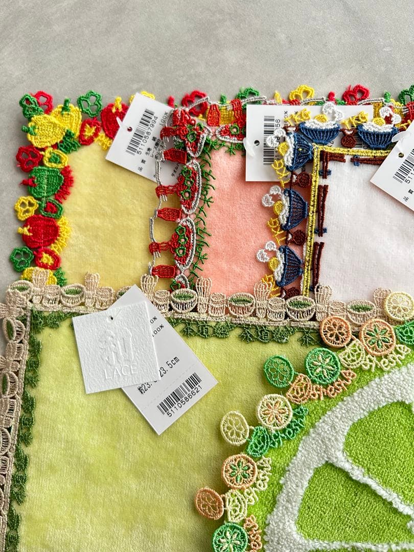 近沢レース　パプリカ.ナポリタン.TKG.茶道.柑橘系　5枚セット　新品