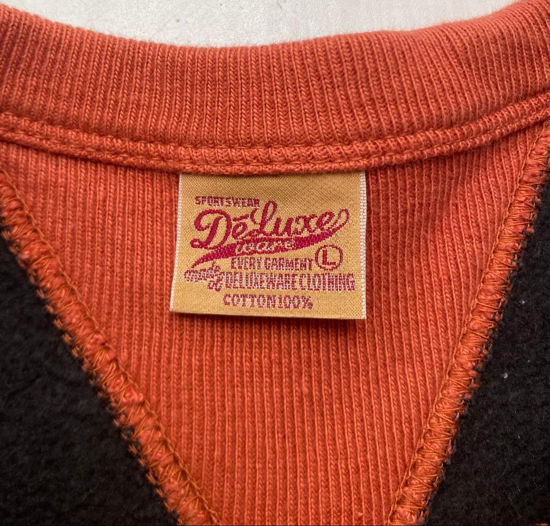 美品 deluxeware 両V フリーダムスリーブ ツートーン スウェット L