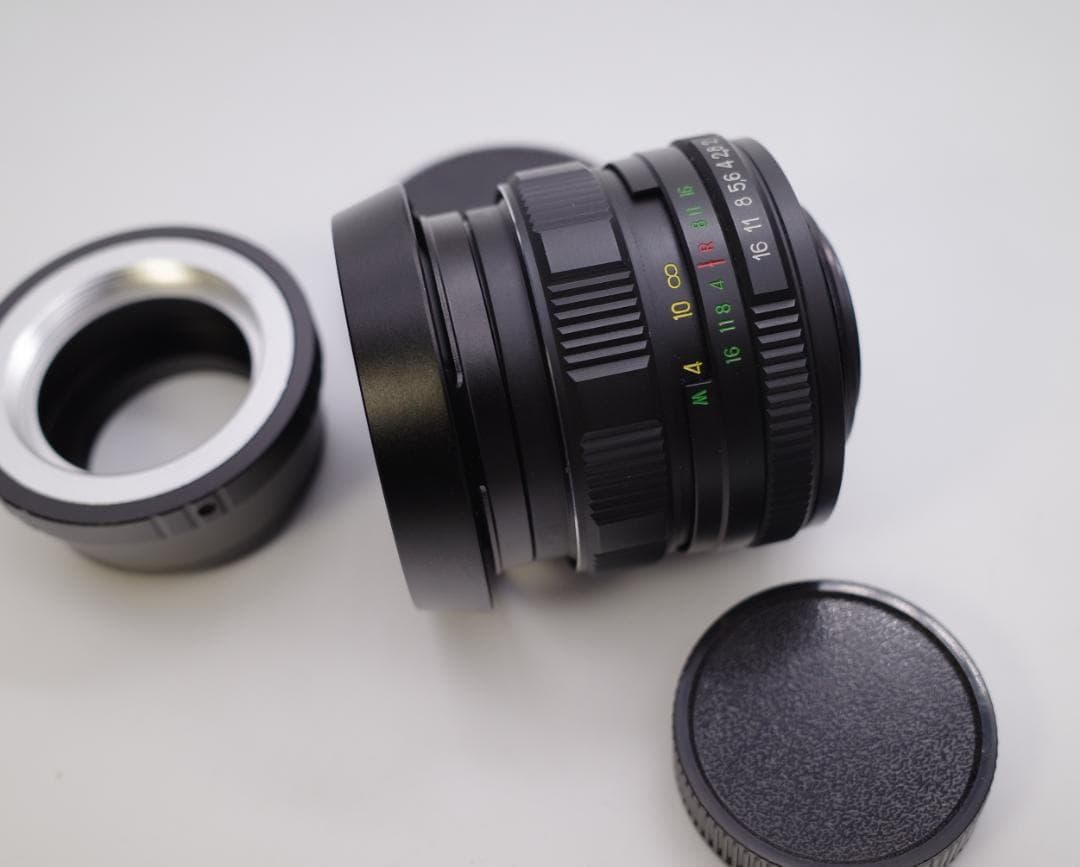 12 新品未使用　ぐるぐるボケレンズ　ヘリオス　44M-4　M42アダプター付