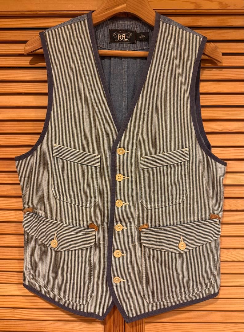 【美品】RRL ヒッコリー柄ベスト　サイズS
