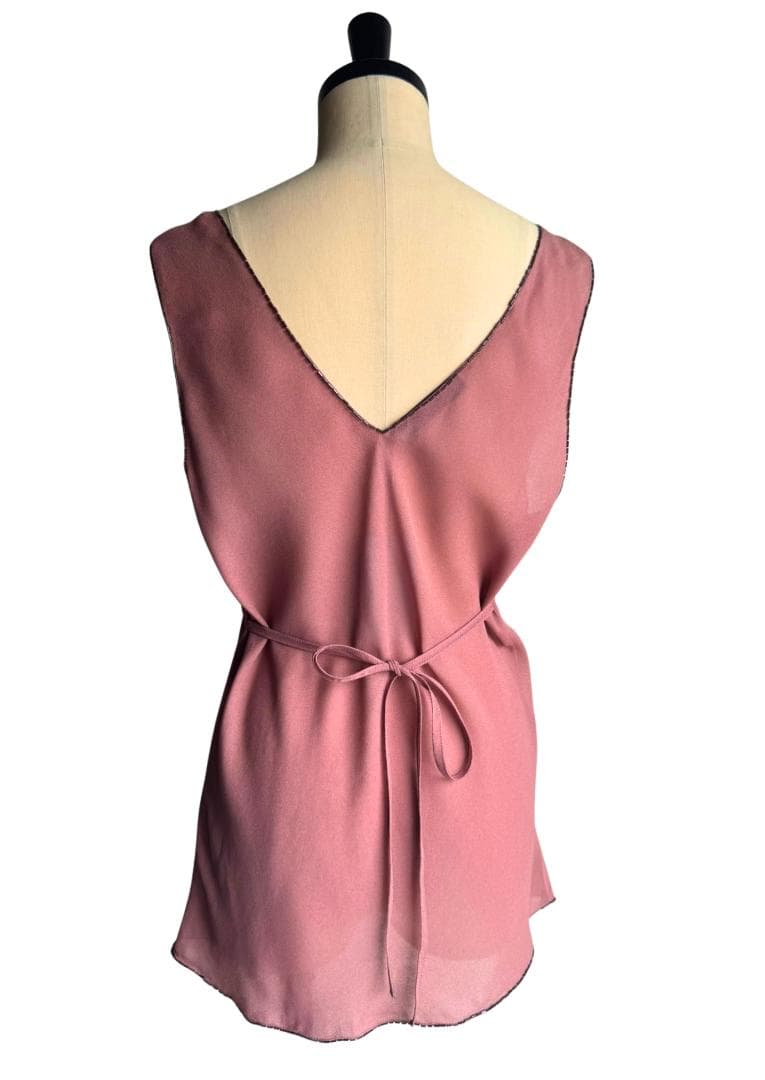 PRADA プラダ シルク ビーズネック ノースリーブ トップス サイズ40