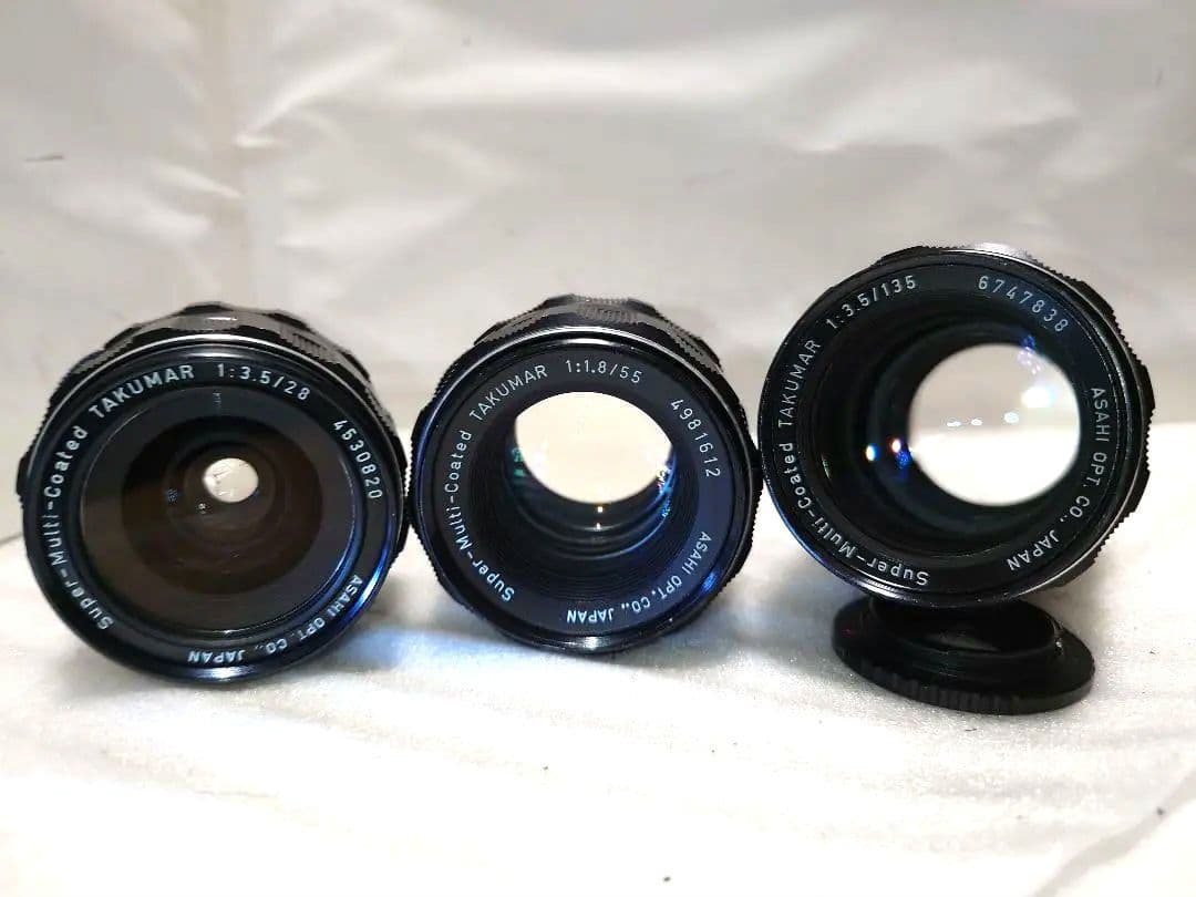 美品！3点★Pentax S M TAKUMAR 28 55 135mm M42