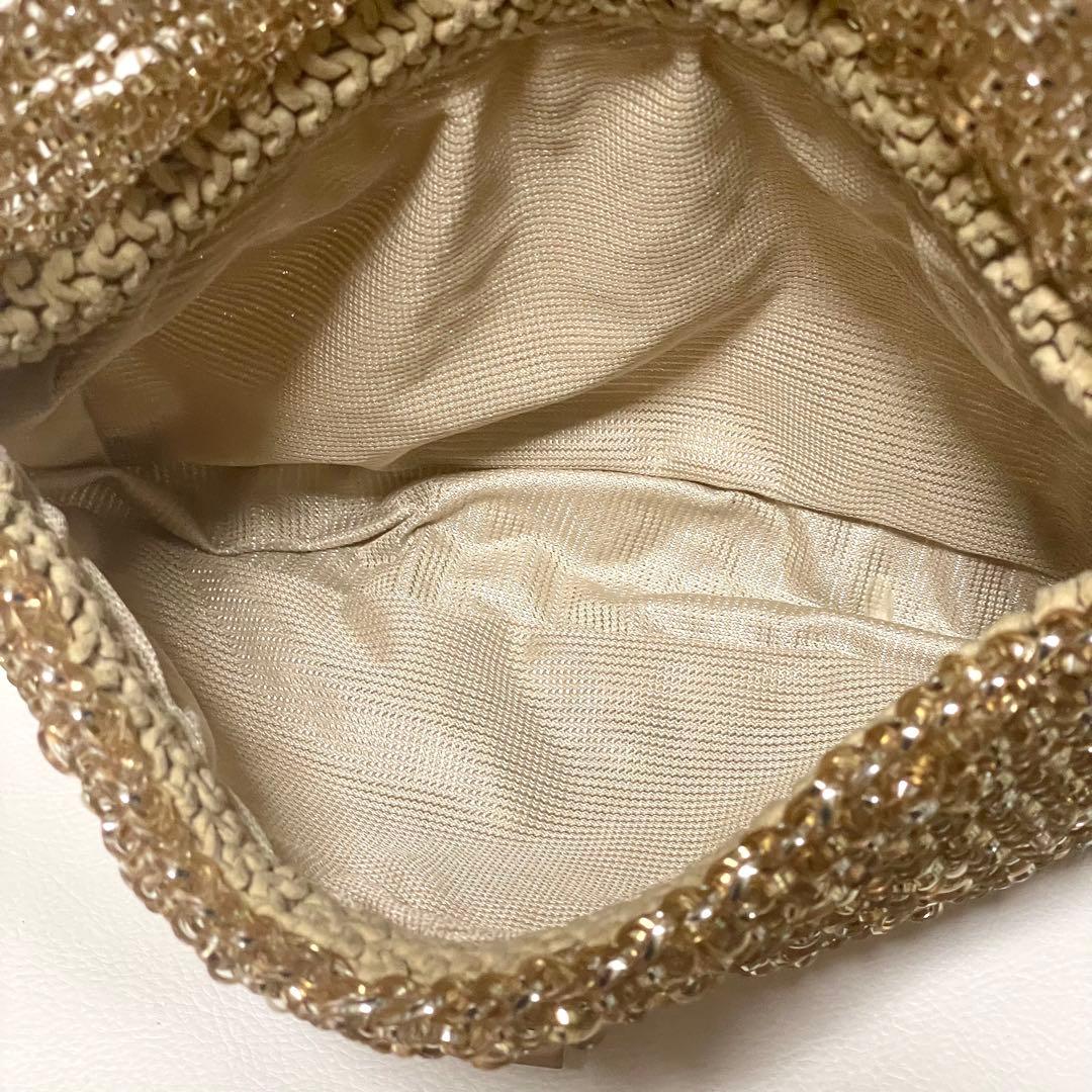 美品 アンテプリマ ワイヤーバッグ ルケット リング ビジュー 金具 ゴールド