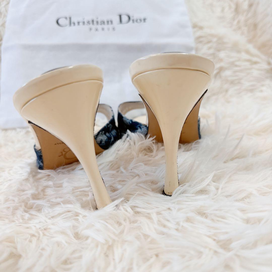 美品 ChristianDior トロッター デニムミュール カデナ 22cm