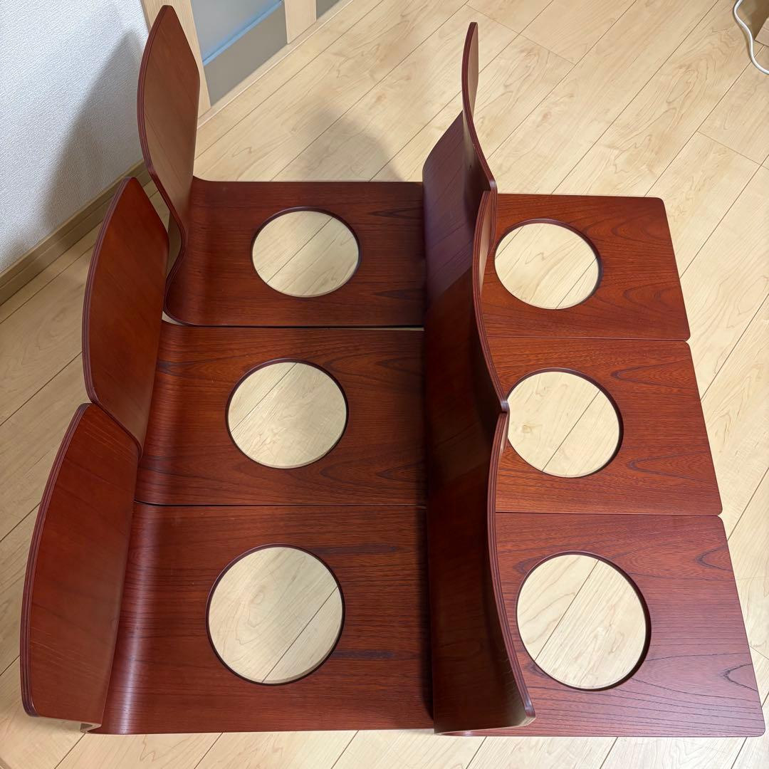 希少 天童木工 木製 曲木 座椅子 6脚セット TENDO 旧ロゴ