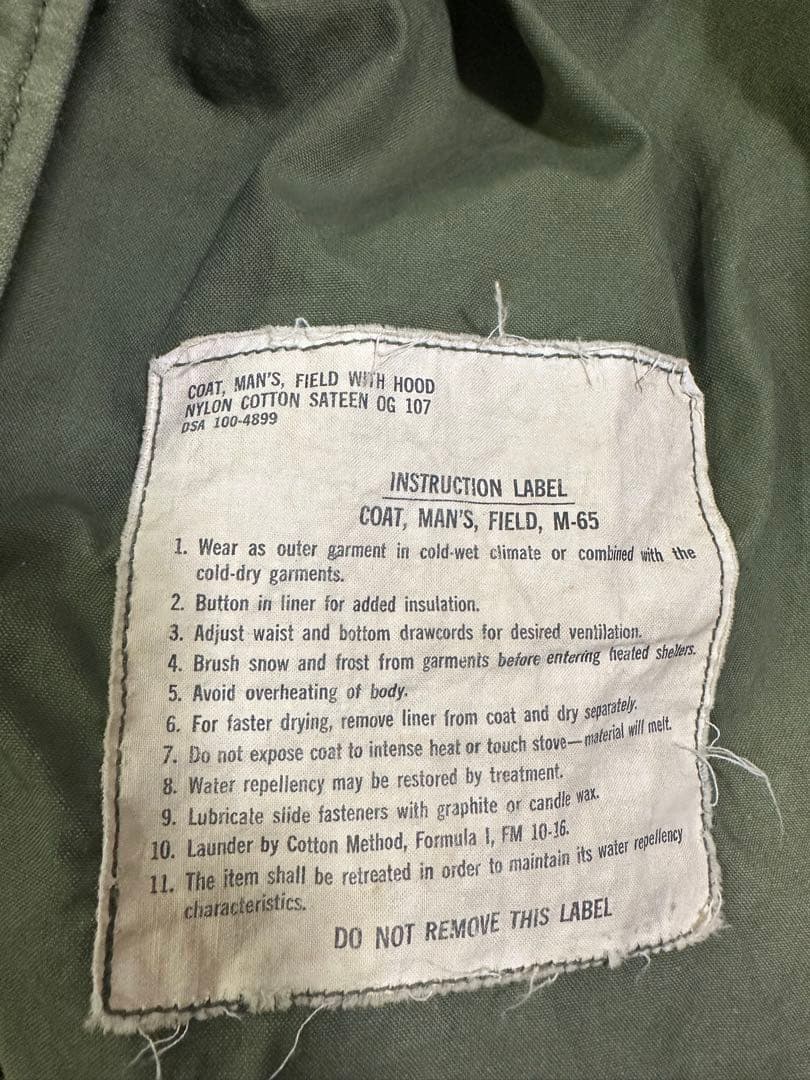 K*g様 激レア　66年製　初期型 2nd s-s 米軍実物 m65