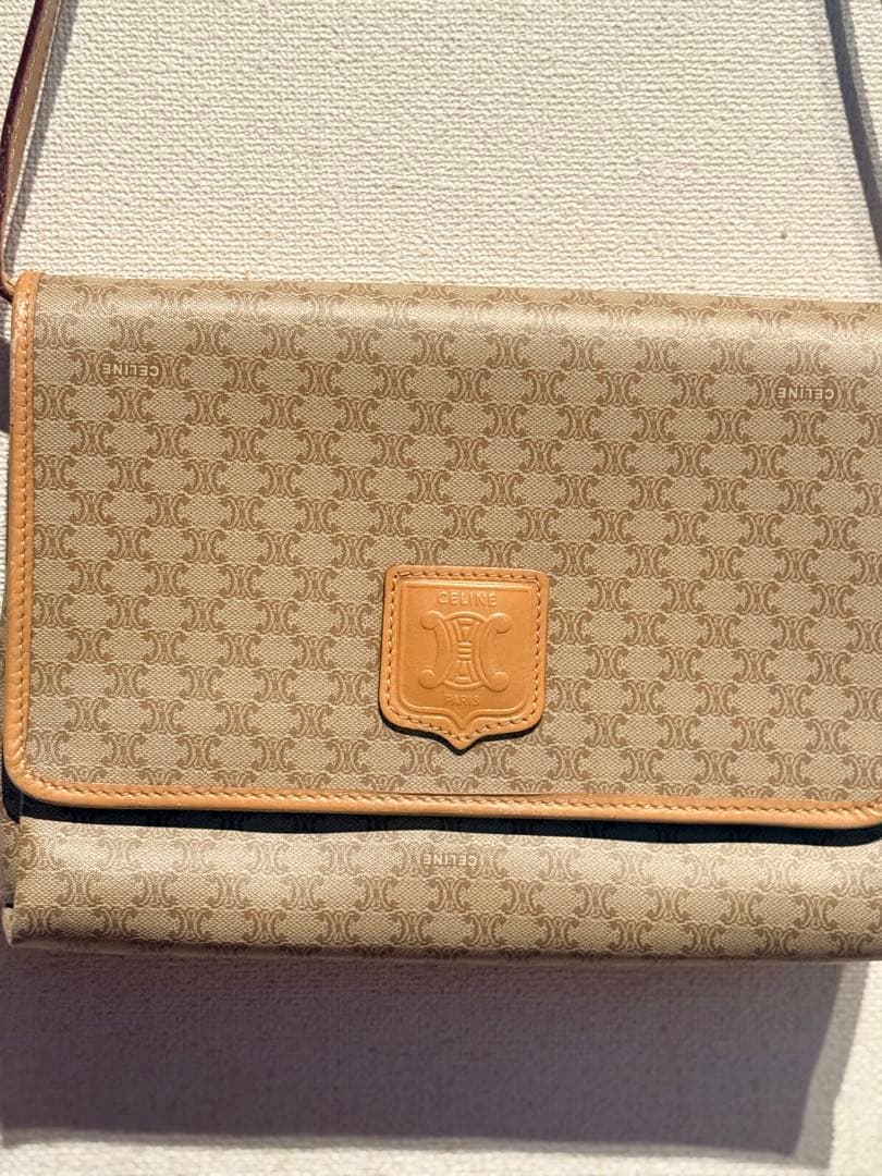 Celine ショルダーバッグ ベージュ キャンバス