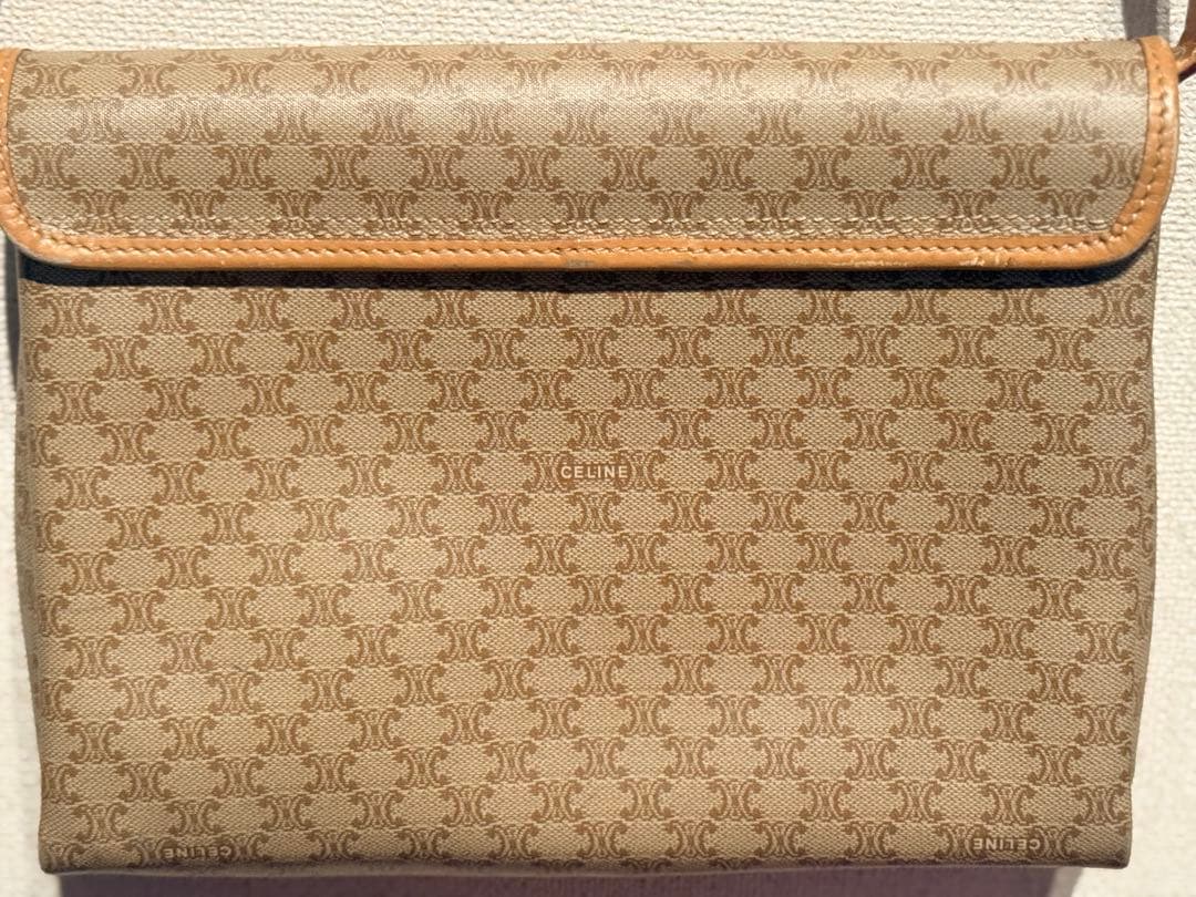 Celine ショルダーバッグ ベージュ キャンバス