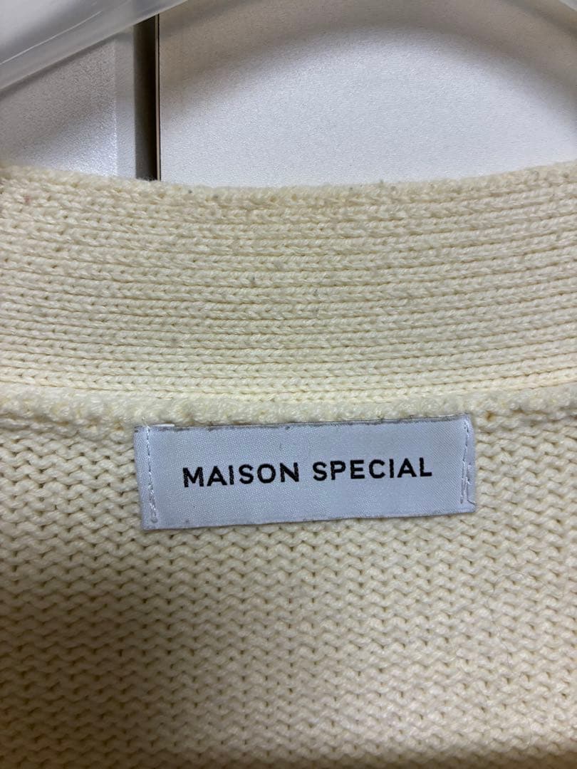 メゾンスペシャル ライフ ワード エンブロイダリー ニット カーディガン