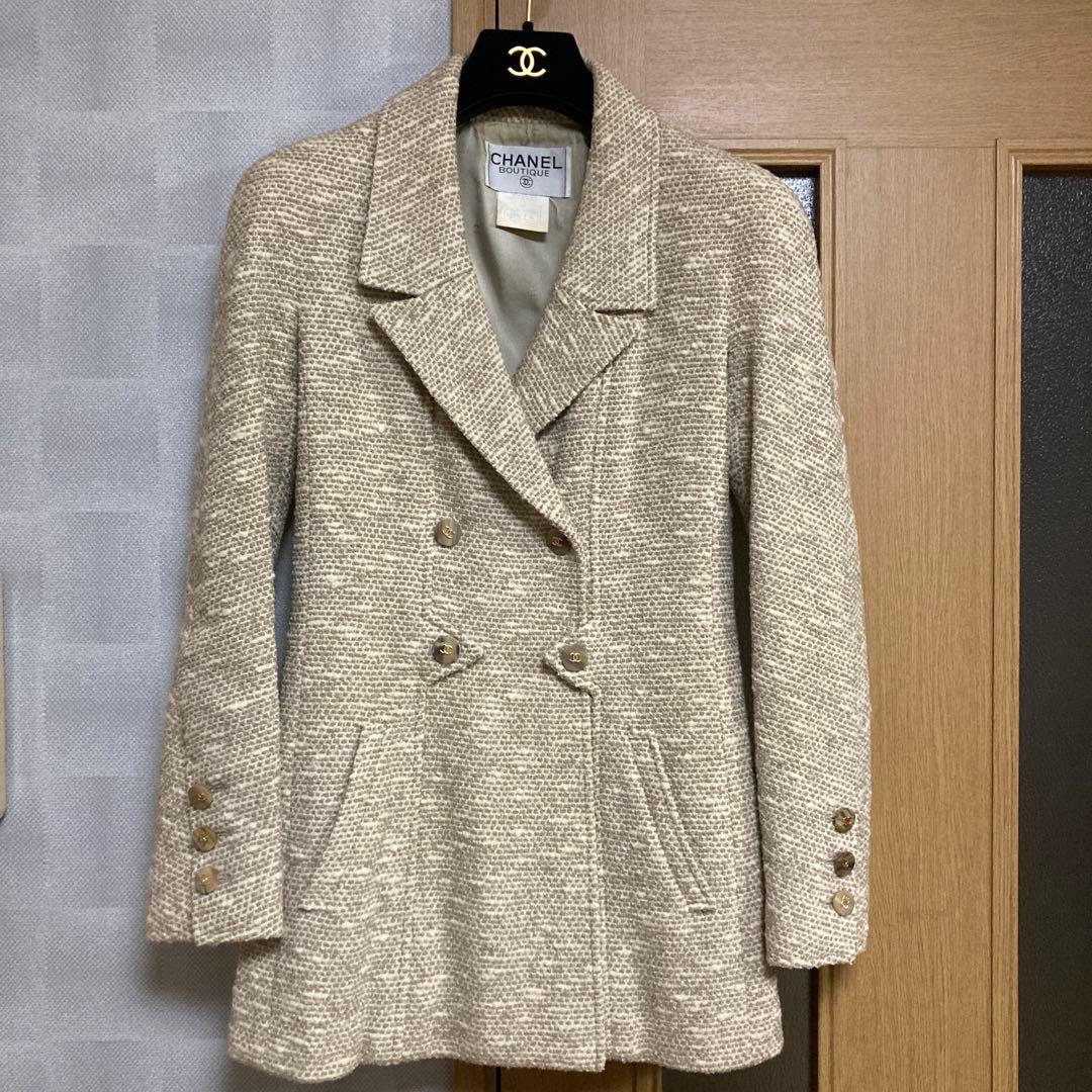 最終お値下げ シャネル CHANEL ジャケット コート ベージュ CCボタン