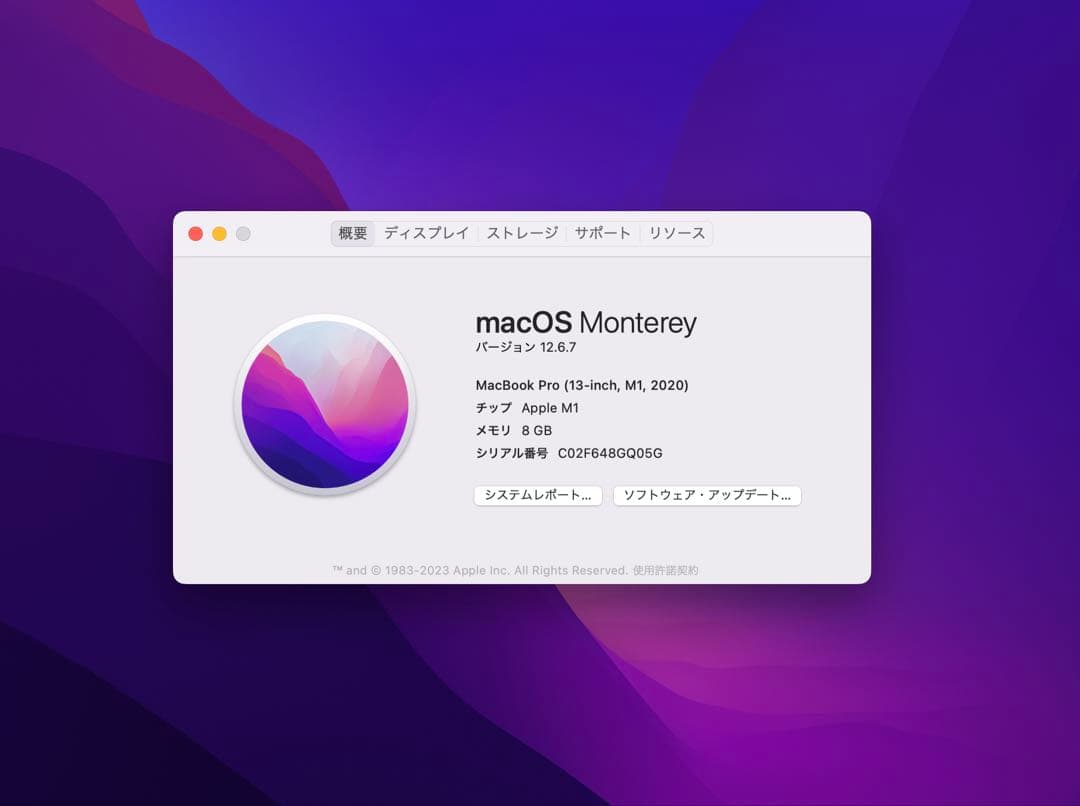 MacBook Pro 2020 M1 8G 256GB シルバー 日本語配列