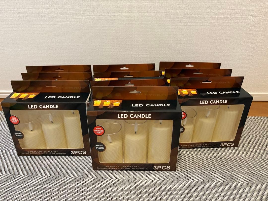 LEDキャンドル 3本セット×10個