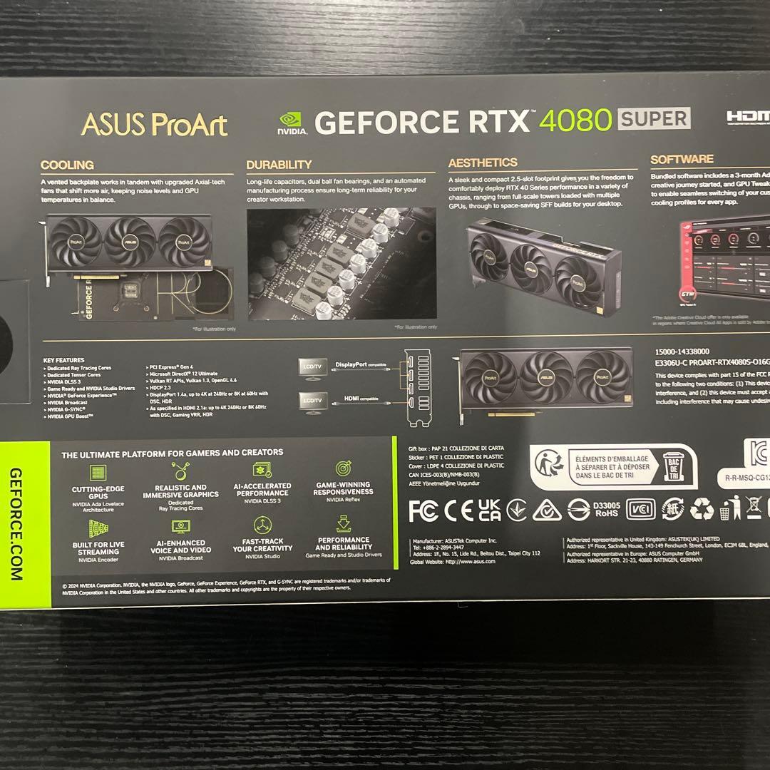 グラフィックボード・グラボ・ビデオカード ProArt GeForce RTX4080 SUPER 16GB GDDR6X