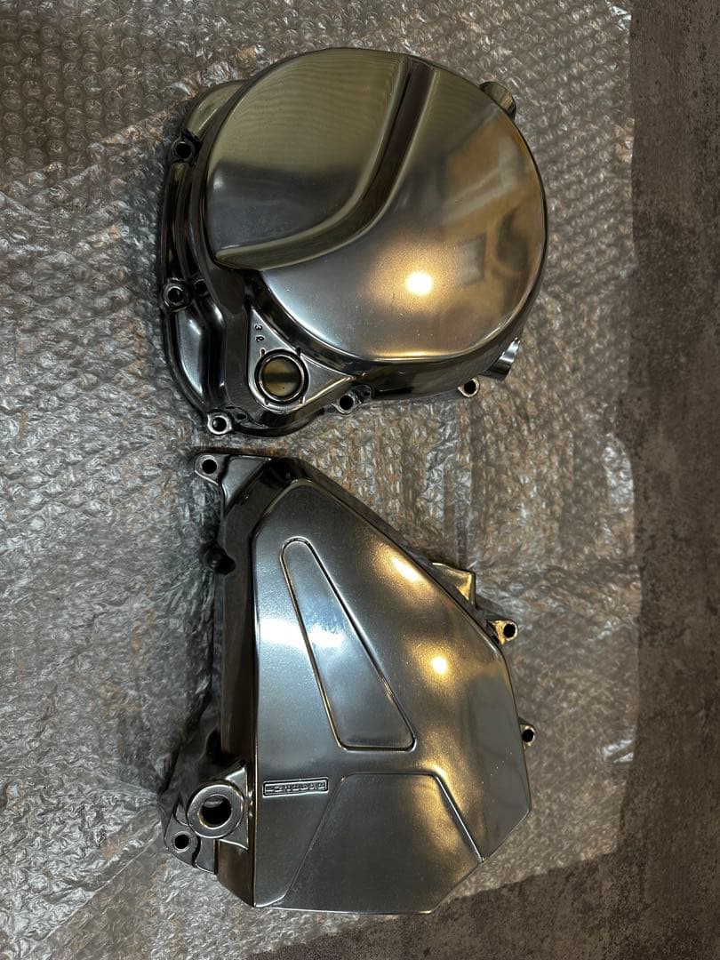 ゼファー400/ゼファーχクラッチケース　スプロッケトカバー　3点セットバフ加工