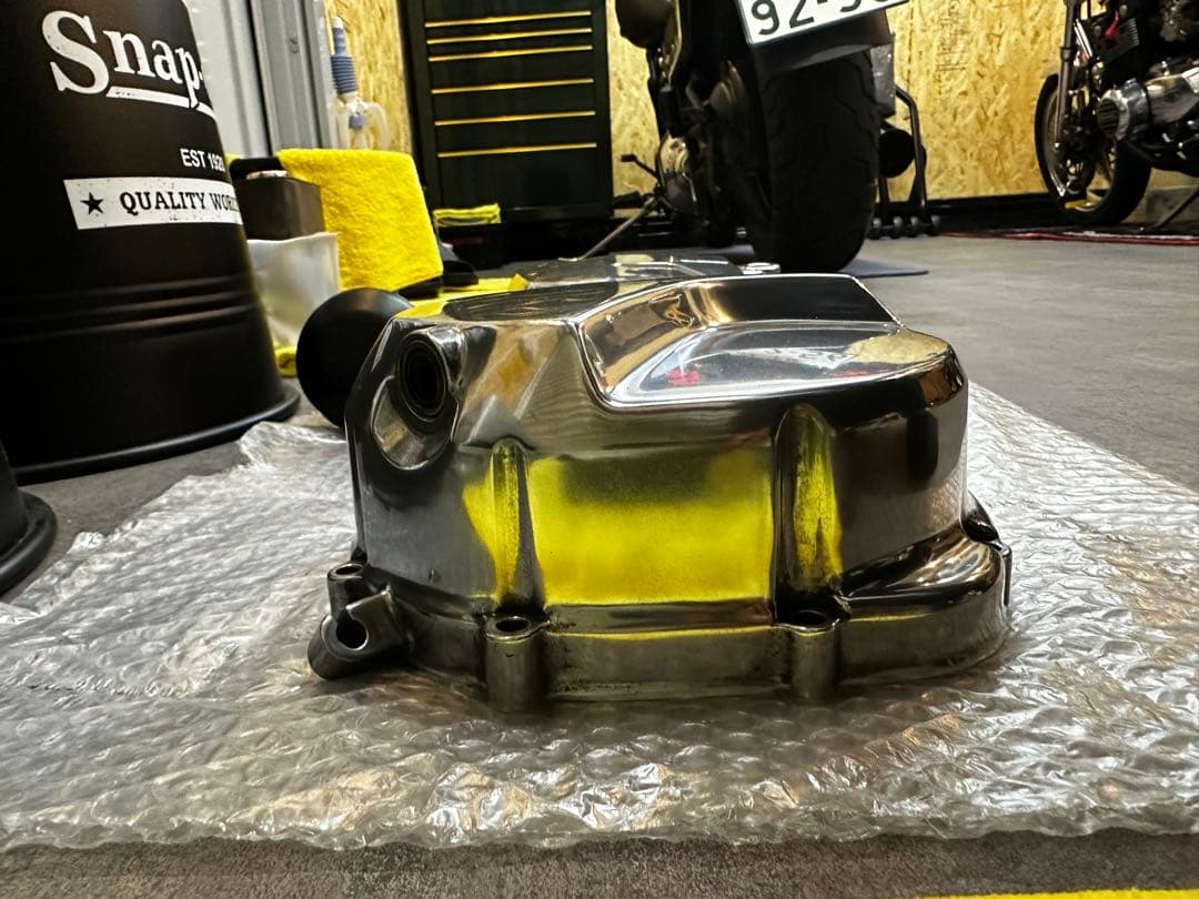 ゼファー400/ゼファーχクラッチケース　スプロッケトカバー　3点セットバフ加工