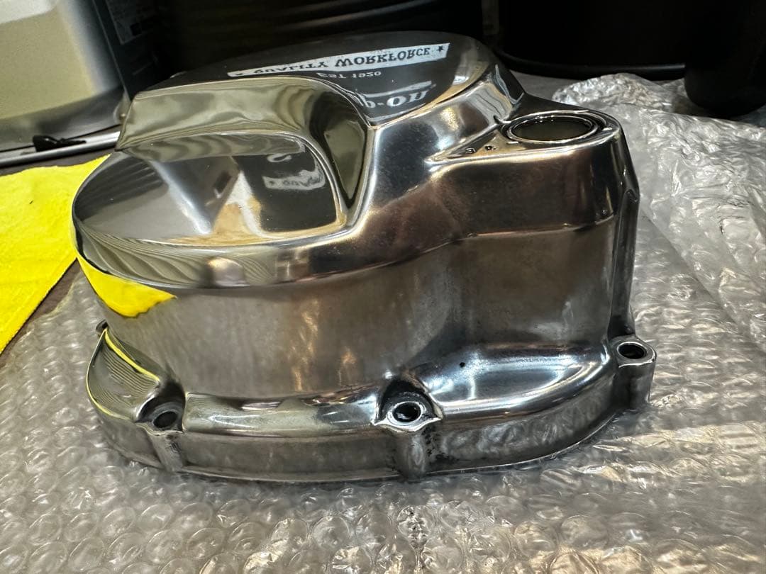 ゼファー400/ゼファーχクラッチケース　スプロッケトカバー　3点セットバフ加工