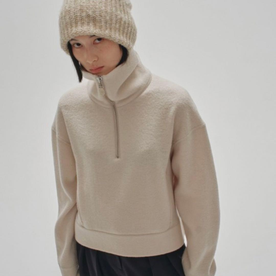 TODAYFUL ハーフジップウールプルオーバー