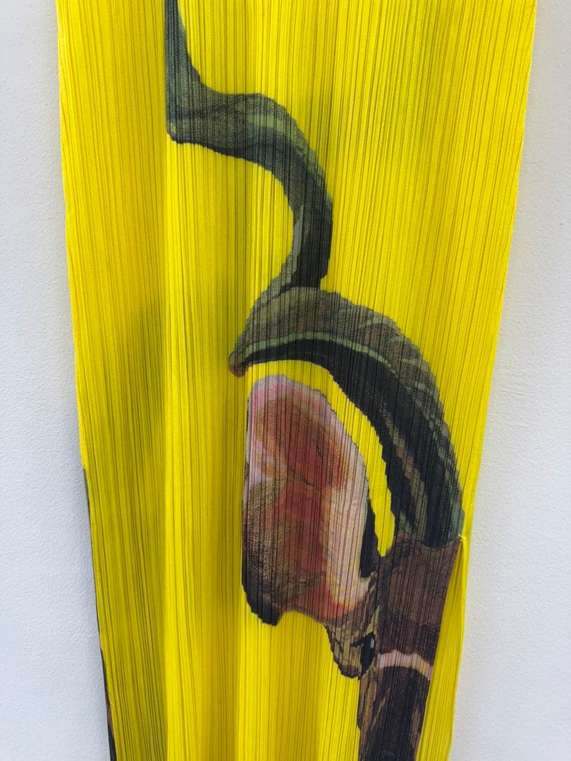 極美品ISSEY MIYAKE プリーツ フラミンゴ柄 ワンピース