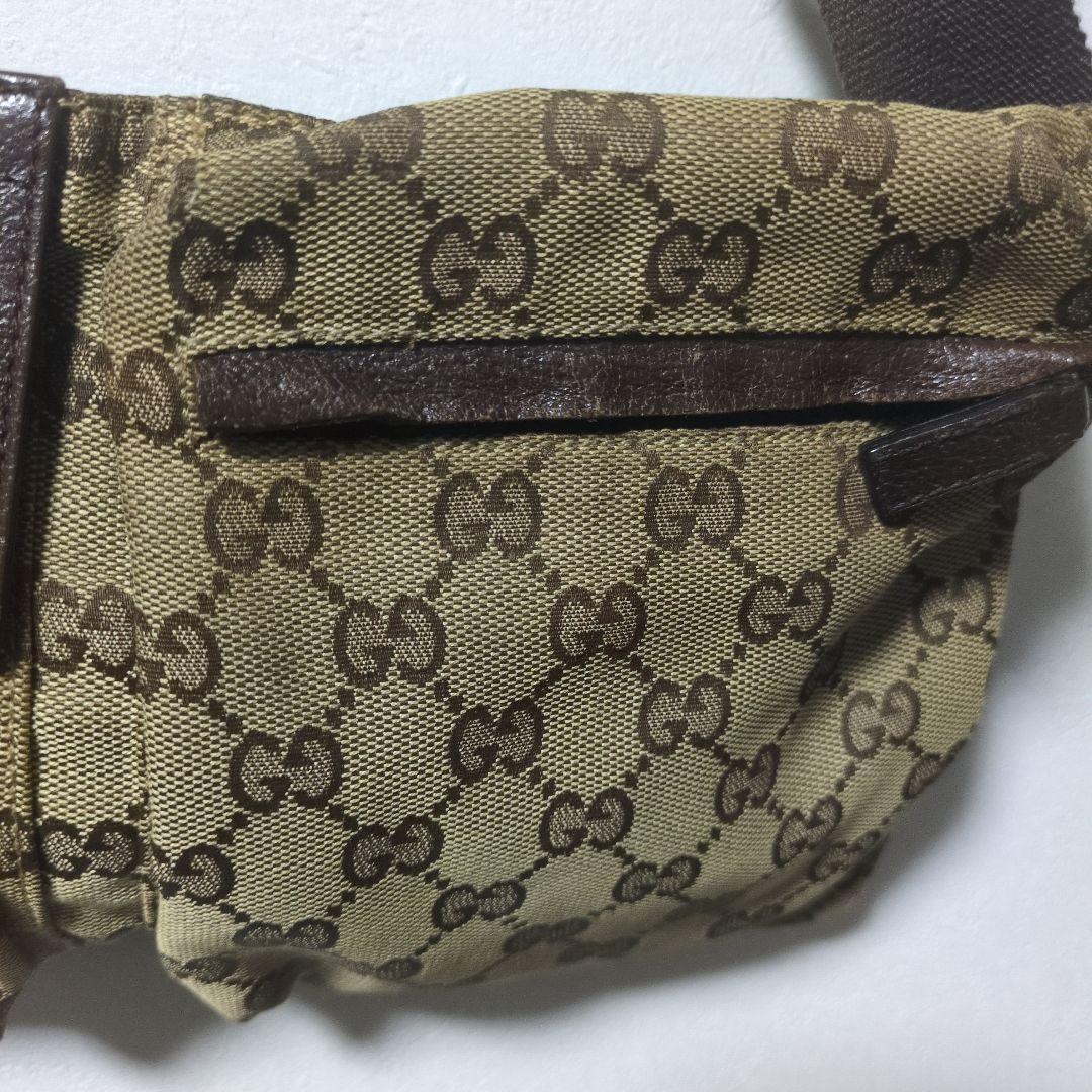 GUCCI グッチ ボディバッグ キャンバス レザー ウエストポーチ 28566