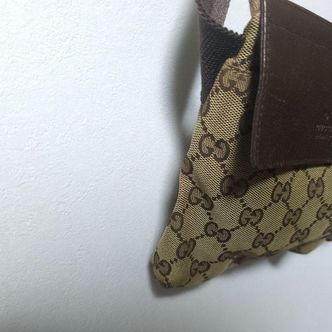 GUCCI グッチ ボディバッグ キャンバス レザー ウエストポーチ 28566