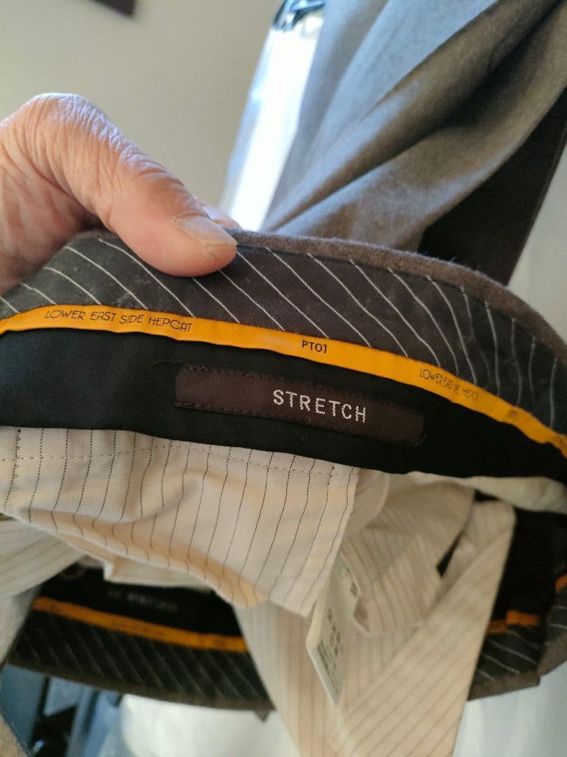 PT01ブラウン ワンタックフロント スラックス 44