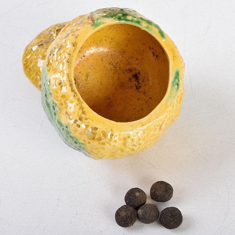 小太郎　京焼　永楽善五郎造　黄交趾　柚蓋物　共箱　V　8819