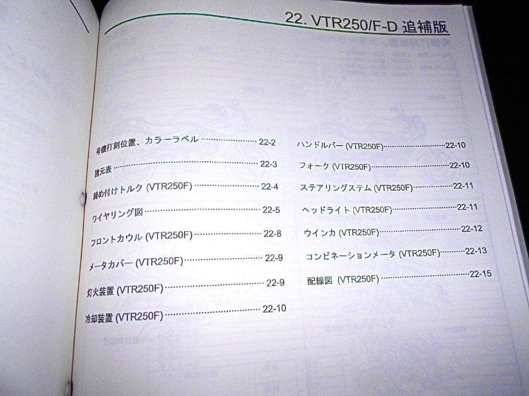ホンダ　VTR / VTR LD / VTR-F 〔MC33〕サービスマニュアル