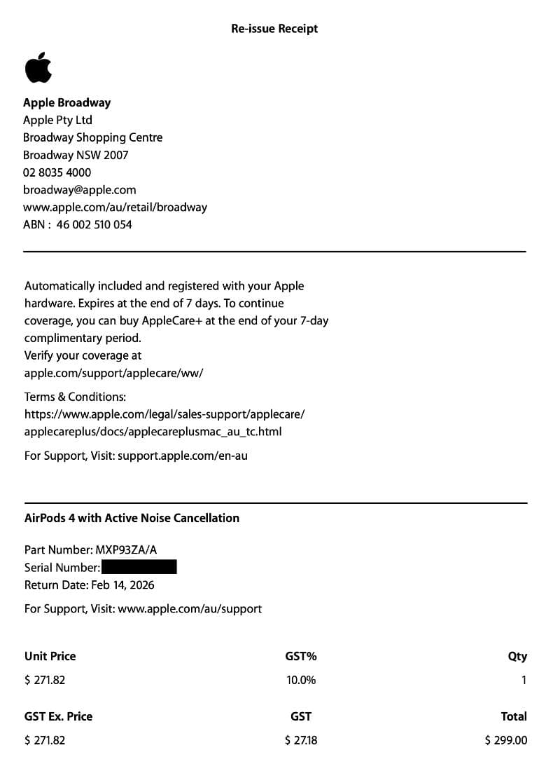 新品 AirPods 4 アクティブノイズキャンセリング