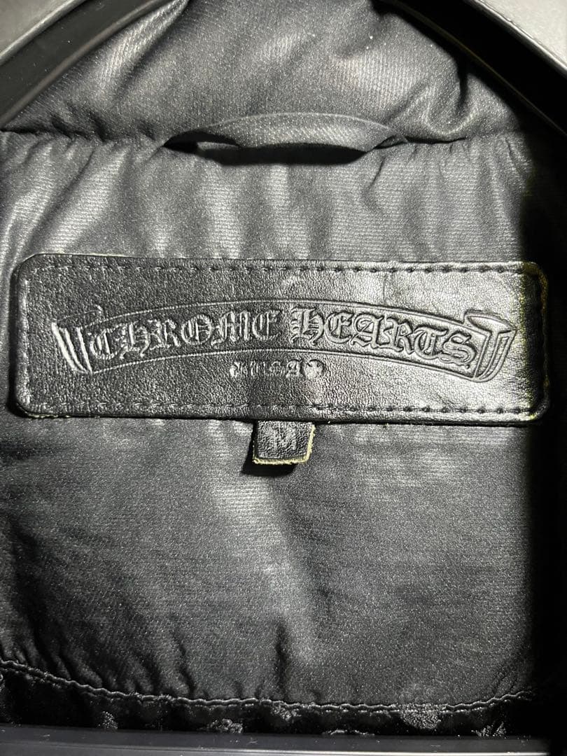 ‼️限定値下げ‼️フレアニーレザーヨーク切替 クロムハーツダウンベスト メンズ M