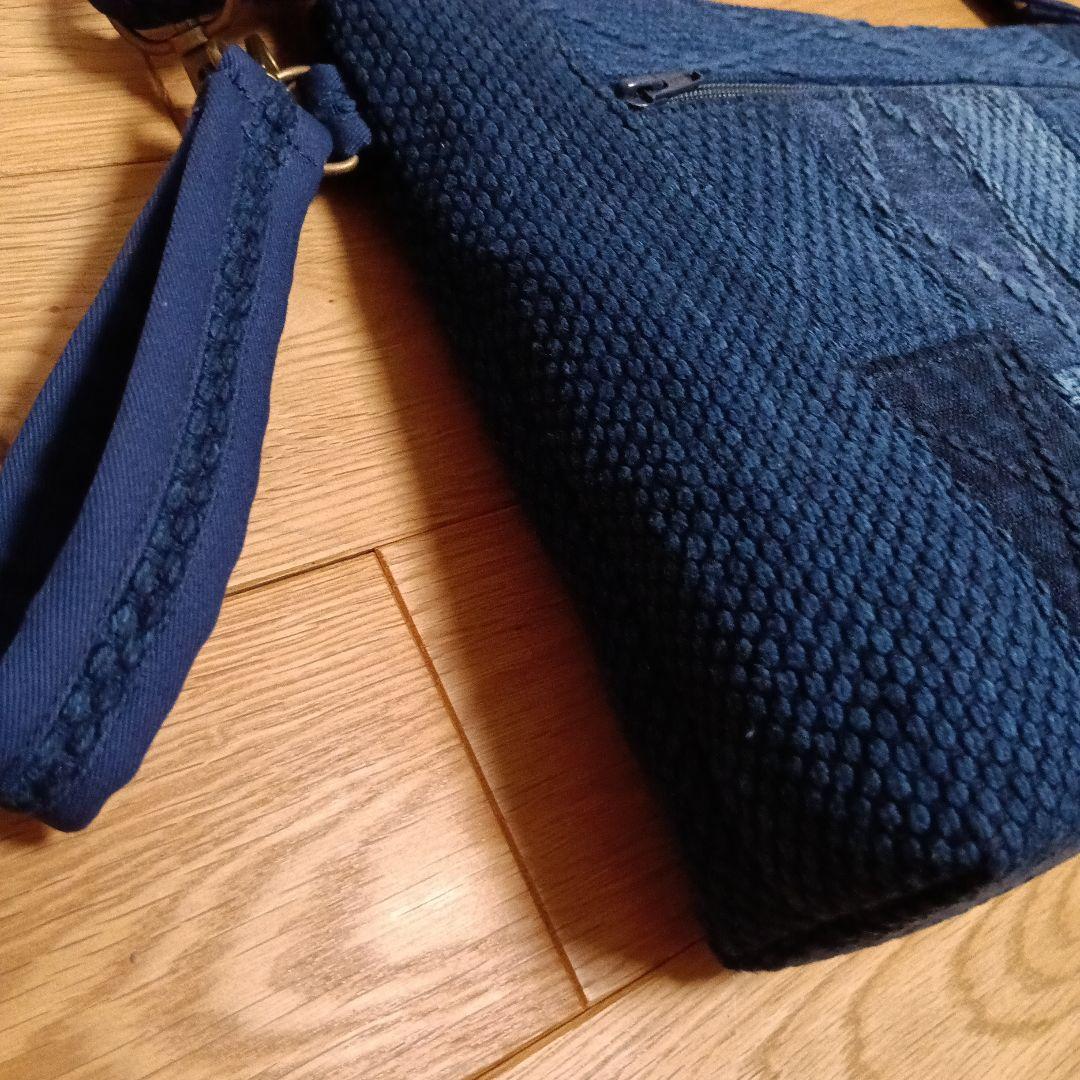 古布藍染木綿二重剣道着　ショルダーバッグ　ハンドメイド