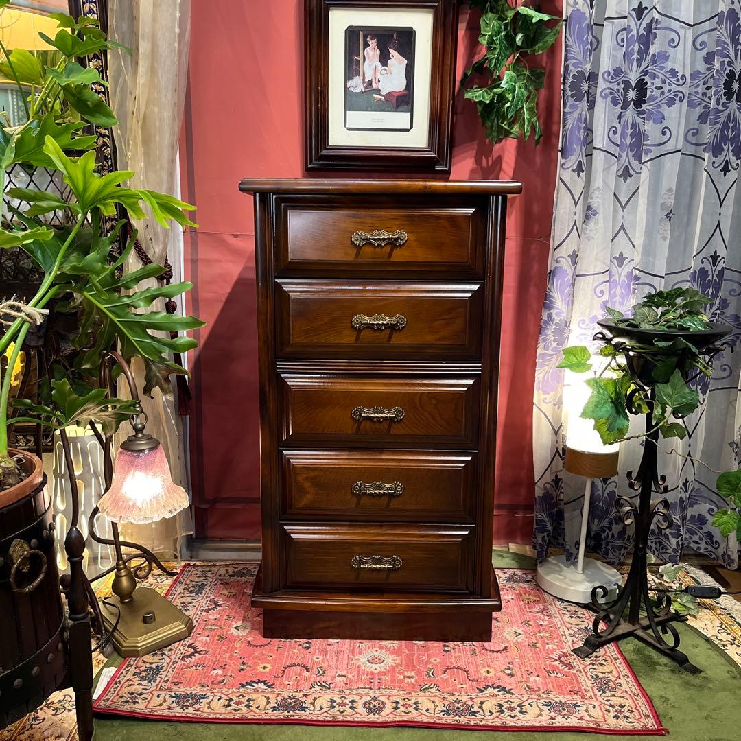 Sale アンティーク　５DR コンパクト　チェスト　キャビネット