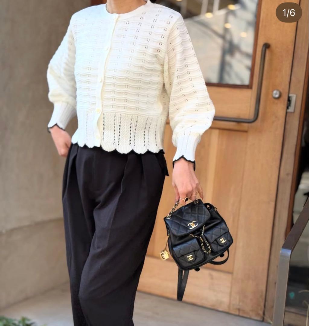 未使用品Trefleplusクロシェ編カーディガン