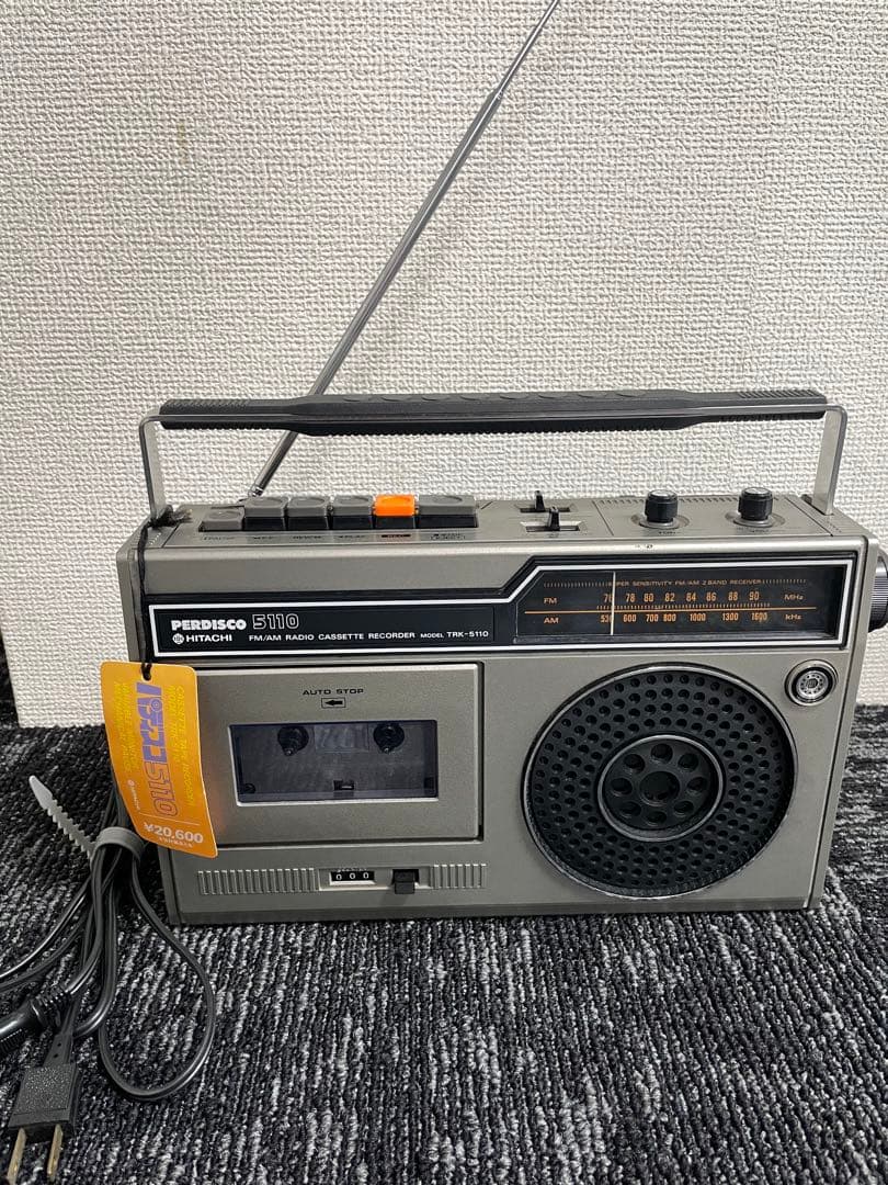昭和レトロ HITACHI ラジカセ TRK-5110 タグ付き 動作品