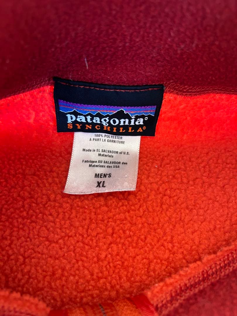 patagonia フリースベスト オレンジ