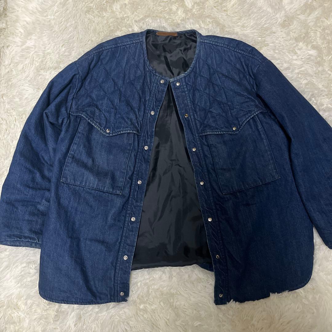 【極美品】GALERIE VIE セルヴィッチデニム キルトノーカラー ブルゾン